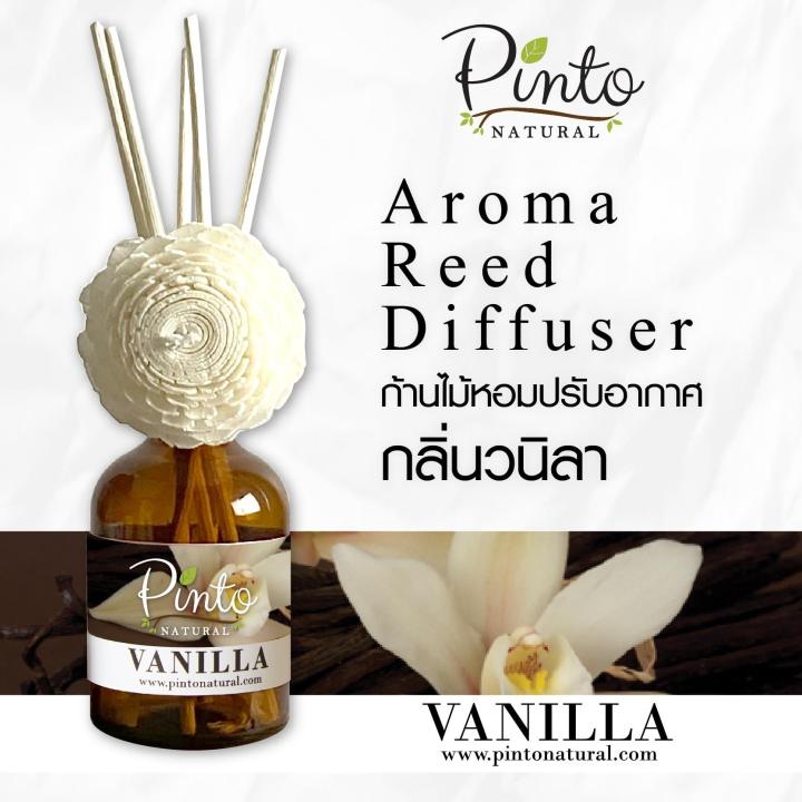 pinto-natural-aromatic-reed-diffuser-ก้านไม้หอมปรับอากาศ-กลิ่นวานิลลา-vanilla-50ml-และ-100ml