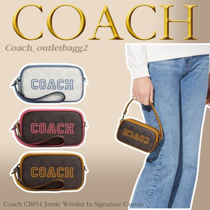 Coach CB851 Jamie Wristlet In Signature Canvas Lazada.co.th