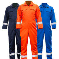 ผู้ชายทำงาน Coveralls ความปลอดภัยคนงานเสื้อผ้าที่มีแถบสะท้อนแสง5XL เครื่องแบบซ่อมรถหลวม100 โพลีเอสเตอร์