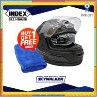 INDEX หมวกกันน๊อคเต็มใบ รุ่น 811 i-shield มีแว่นกันแดดในตัว (สีดำด้าน) !!! ผ้าไมโคร มูลค่า 39 #โปรโมชั่น flashsale ลดกระหน่ำ