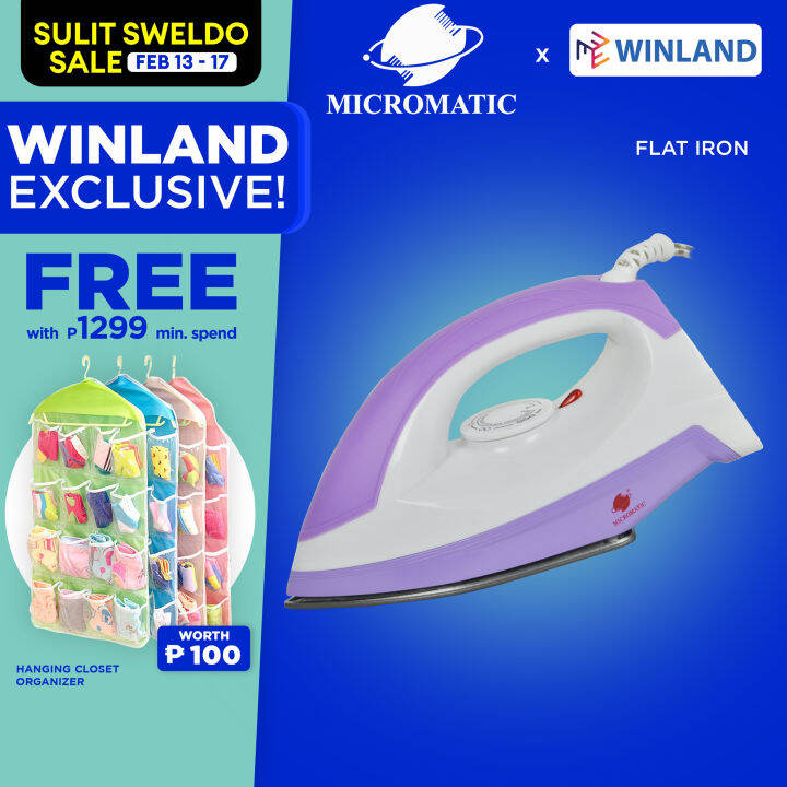 MICROMATIC by Winland Non Stick Automatic Flat Iron for Clothes MAI