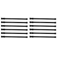 Small Tension Rods for Cabinets Cupboard Bars for RV Closets Refrigerator, Spring Rods 11.8 to 19.6 Inches, 12 Packs