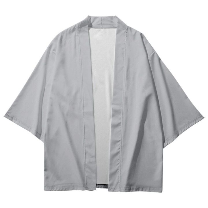 เสื้อไหมพรมคอสเพลย์สีทึบญี่ปุ่นดั้งเดิม-yukata-เสื้อผ้าเอเชียสำหรับผู้หญิงผู้ชาย