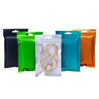 100PcsLot Aluminum Foil Transparent Zip Lock Bag Hang Hole Daily Necessities School Supplies Decorations Food Snacks Powder