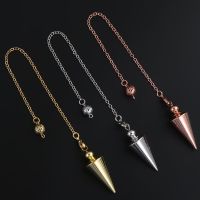 Metal Chain Cone Reiki Pendulum Pendant Healing Amulet Dowsing Gold Silver Antique Copper Fashion Jewelry Gifts for Lover