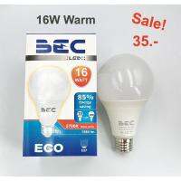 Sale! หลอด LED BULBรุ่น ECO 16W E27 แสงวอร์ม ยีห้อ BEC