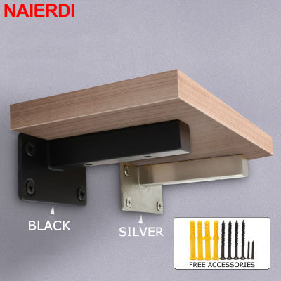 NAIERDI 4-20 Inch Black Metal Shelf ckets Wall Mounted Heavy Duty Shelf ckets Decorative Shelving Furniture Shelf Supports