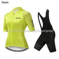 ✈ bike team uniform bike team uniform Yellow Women Short Sleeve Cycling Clothing Jersey Set New Road Bike Clothes Femal Fashion Leisure Skinsuit Cycling Jersey For Women