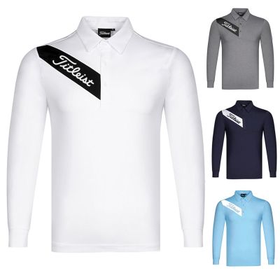 J.LINDEBERG Odyssey FootJoy Callaway1 Mizuno Honma UTAA DESCENNTE✒  Golf clothing mens jersey long-sleeved T-shirt quick-drying breathable sports casual sweat-wicking lapel golf clothing