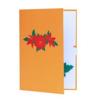 3D Pop Up Colorful Christmas Greeting Cards Merry Christmas Cards Handmade Holiday Xmas Flower Cards with Envelope