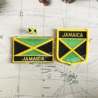 JAMAICA National Flag Embroidery Patches Badge Shield And Square Shape Pin One Set On The Cloth Armband   Backpack  Decoration Haberdashery