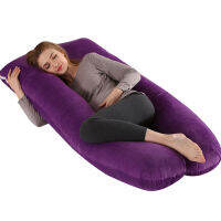 U-Shaped Pregnancy Cushion Squishy Body Pillow พร้อมปลอกหมอนที่ถอดออกได้เพื่อการรองรับคอและหลังที่ดีขึ้นขณะนอนหลับที่บ้าน