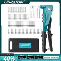 Libraton Heavy Duty Rivet Gun, Robust Professional Riveter, Pop Rivet Gun Set, Manual Riveting Tool for Metal, Wooden, Plastic