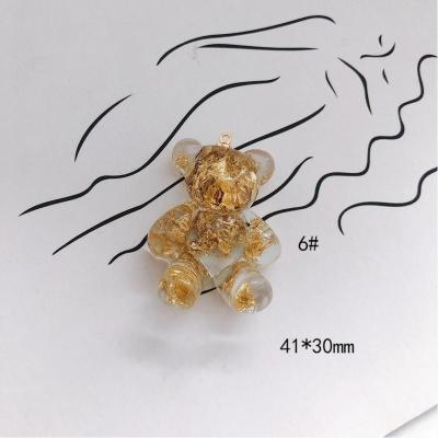 DIY Jewelry Accessories Transparent Gold Foil Bear Jewelry Pendant Phone Pendant Jewelry Accessories