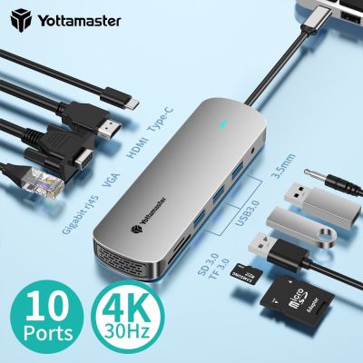 Yottamaster USB C ฮับ Type C ถึง10อะแดปเตอร์ Gbps USB USB อะแดปเตอร์3.1ตัว USB3.1/RJ45 /Sd/tf แท่นชาร์จแบบมัลติฟองสำหรับ MacBook Air M1 M2ตัวแยก USB