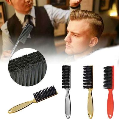 ‘；【-； Beard Styling Brush Hair Comb Scissors Cleaning Brush Vintage Shave Beard Brush Barber Oil Head Shape Carving Cleaning Brush