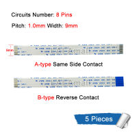 5ชิ้น8P สายเคเบิล FFC ยืดหยุ่นแบน FPC สาย8Pin 8พินพิน1.0มม. 20624 AWM 60V ความยาว VW-1 50มม. 60มม. 100มม. 200มม. 250มม. 300มม. 400มม. 500มม. A-ชนิด B-ชนิด