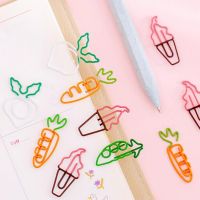 【jw】✵♛  Kawaii Paperclips Binder Carrot Pea Turnip Ticket Holder Paper Clip School Stationery