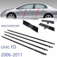 (ชุด) สำหรับ Honda Fd Civic 2006 2007 2008 2009 2010 2011รถด้านนอกหน้าต่าง Molding Weatherstrip ซีลเข็มขัด Weather Strip พลาสติก Trim