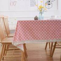 【small stationery】    PinkPrinted TableWithBorder ForDiningRectangular LinenTablecloth