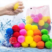 50/60 Pcs Splash Balls Reusable Water Soaker Balls Water Balloon Absorbent Pom for Kids Pool Trampoline Backyard Balloons