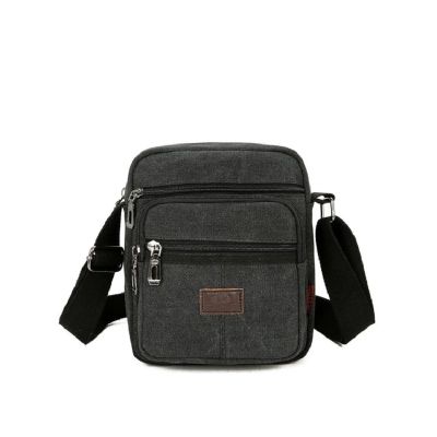 Xierya Men Shoulder Bag Canvas Casual Messenger Bag for Men Outdoor Fashion Simple Zipper Travel Bags Black Crossbody Bag