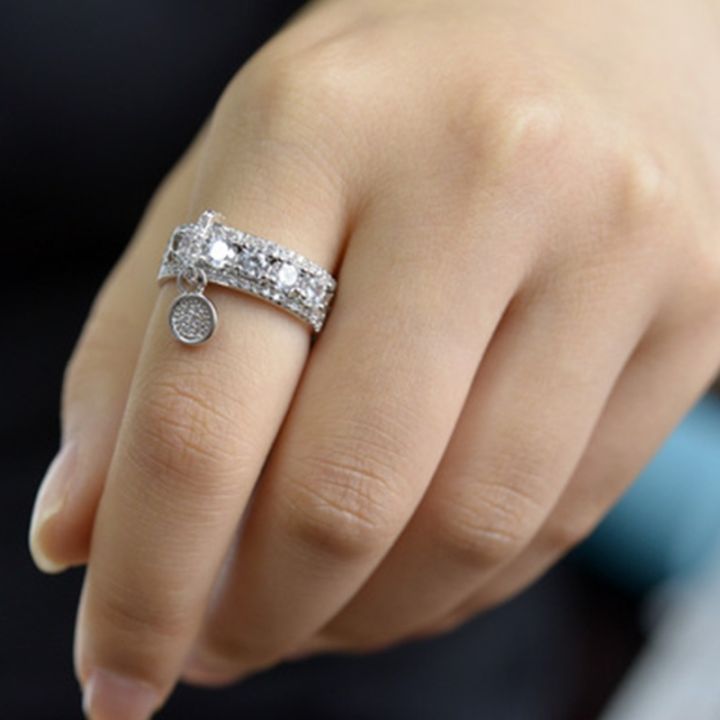 แหวนสร้อยข้อมือเพทายแฟชั่นเรียบง่ายสำหรับผู้หญิงยุโรปและสหรัฐอเมริกา