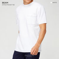 TWENTYSECOND เสื้อยืดแขนสั้น รุ่น BEAM STITCH POCKET TEE (Oversized fit) - สีขาว / White