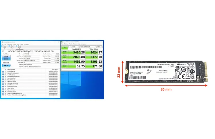 Western Digital 1TB SSD PC SN730 NVMe PCIe Gen3 x4 M.2 2280