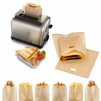 5pcs/set Toaster Bag Non-stick Bread Bag Reusable Sandwich Bag Glass Fiber Toast Microwave Oven Heating Pastry Tool