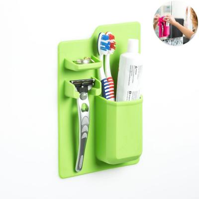 ที่ใส่แปรงสีฟัน กล่องซิลิโคนติดผนัง สำหรับ ใส่อุปกรณ์ในห้องน้ำ ใส่แปรงสีฟัน (พร้อมส่ง)