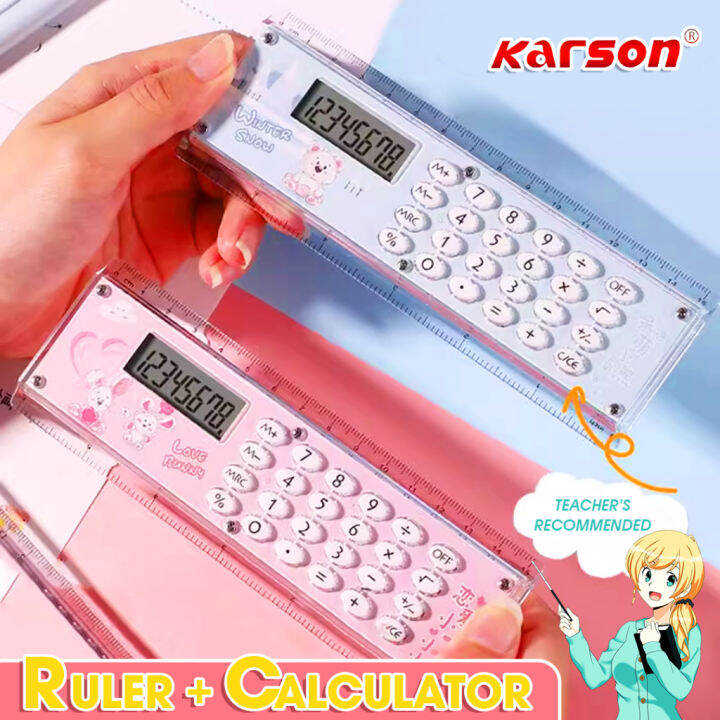 2 in 1 Calculators Ruler Mini Pocket Basic Calculator Digital Xmas
