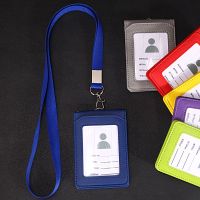RUUEY ที่เก็บนามบัตรนักเรียนพับได้,ที่ต้องพร้อมสายคล้องบัตรเครื่องเขียนบัตรโดยสารซองใส่บัตร