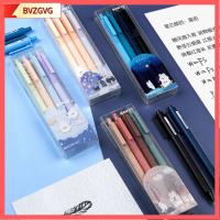 BVZGVG 4Colors/Set ประเภทกดกด ปากกาเจล เครื่องเขียนสเตชันเนอรี หมึกสี0.5มม. ปากกาลงนาม สร้างสรรค์และสร้างสรรค์ การอบแห้งอย่างรวดเร็ว ปากกาที่เป็นกลาง ของขวัญสำหรับนักเรียน