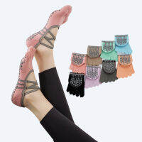 ผู้หญิง Five Toed Pivot Barre Dot ซิลิโคนผ้าฝ้ายถุงเท้าโยคะคุณภาพสูง Non-Slip Half Toe Pilates Grip No-Show ถุงเท้า