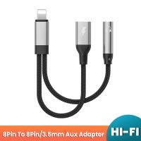 2in1 3.5mm AUX Cable Adapter For iPhone 14 13 12 Pro 8-Pin To 3.5mm Charging Calling Audio Aux Splitter for iOS 13 Above Adapter Cables