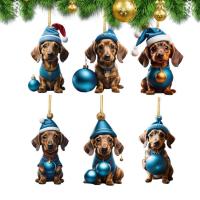 Dog Christmas Tree Decorations Dog Interior Rearview Mirror Ornament Pendant Christmas Theme Pendant for Home Car Mirror Accessories Decorations graceful