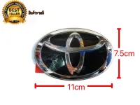 ป้ายโลโก้ toyota สีดำขอบเงินแก้ว ขนาด 11 x 7.5cm มีกาวสองหน้าแปะด้านหลังสำหรับ Yaris2014 และ CHR* **ส่งเร้วทันใจ**