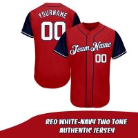 2023 New Red White-Navy Two Tone Authentic Jersey - Jersey baseball - Sport fashion - Baseball Tshirt - for men, women, unisex