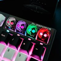 ไฟ RGB Backlit คีย์บอร์ดเกมเอเลี่ยนแบบ DIY ฝาปิดกุญแจสีเมทลิกสำหรับแป้นพิมพ์กลเล่นเกมแกน MX รูปเชอร์รี่ปุ่มกดพีซีส่วนบุคคล