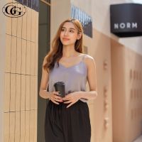 G&amp;G Nightwear รุ่น EN5P33 เสื้อสายเดี่ยว (Tank top) คอวี ผ้าซาติน สีเทา (GY)