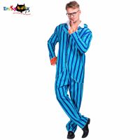 Fashion Austin Powers Suit 80s 70s Party Cosplay Men Blazer Suit Blue Striped Disco Costumes Adult Halloween Costume For Men