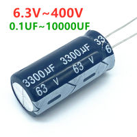 ตัวเก็บประจุอลูมิเนียมอิเล็กโทรลีติค 6.3V 10V 16V 25V 35V 50V 63V 100V 400V 450V 47UF 100UF 220UF 330UF 470UF 680UF 1000UF 1500UF 20%-Suyeir