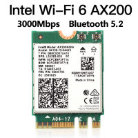 ไวไฟ6ดูอัลแบนด์ AX200 3000Mbps ไร้สาย AX200NGW NGFF M.2บลูทูธ5.2การ์ดเครือข่าย Wifi 2.4G/5G 802.11ac/ax