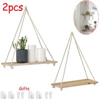 【CC】 Wall Shelf for Decoration Rope Hanging Shelve Candle Floating