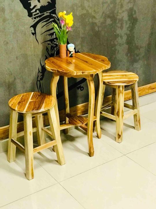 โต๊ะกาแฟ-ขาโก่ง-สีใส-โต๊ะสนามไม้สัก-ขนาดประมาณ-50-70-cm-t-tshop-เวียงสักงาม-แพร่-โต๊ะวางของอเนกประสงค์ไม้สัก