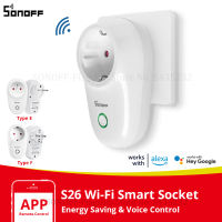 Itead SONOFF S26 EU Wifi Smart Socket Plug EU-EEU-F Electrical Power Socket Timer Outlet Via e-Welink APP Remote Control