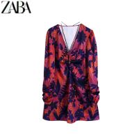 European and American style 9178674 Autumn new womens printed mini dress 09178674612