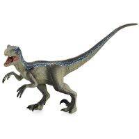 TNG Velociraptor ตุ๊กตาไดโนเสาร์สีน้ำเงินสำหรับเด็กผู้ชายตุ๊กตาขยับแขนขาได้ขากรรไกรเคลื่อนที่ได้โมเดลสัตว์