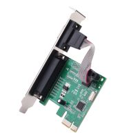 RS232 RS-232 Serial Port COM &amp; DB25 Printer Parallel Port LPT to PCI-E PCI Express Card Adapter Converter WCH382L Chip